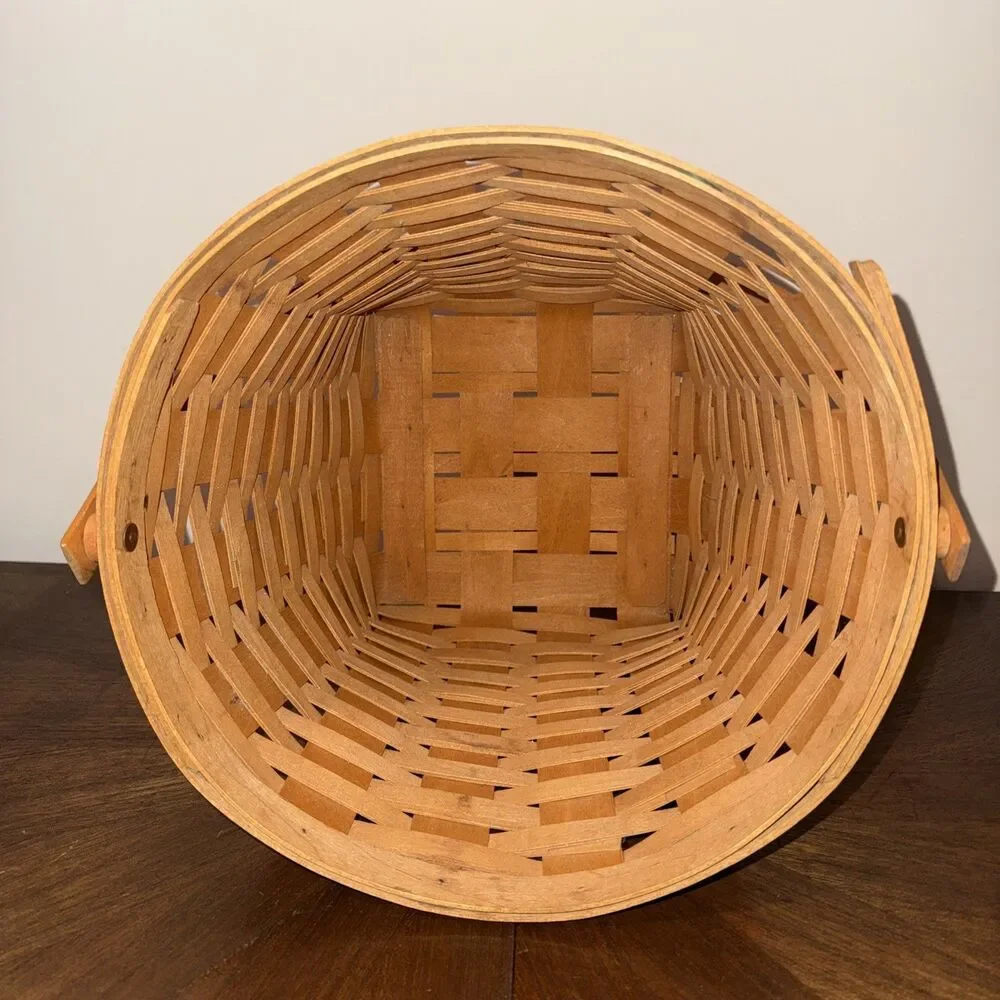 1997 Large Round Longaberger Fruit Basket W/O Liner Or Lid
